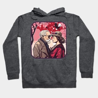 Older Man & Woman on Valentine's Day. Hoodie